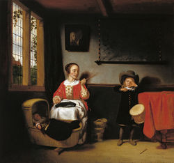 Nicolas Maes, El Tamborilero desobediente, 1655