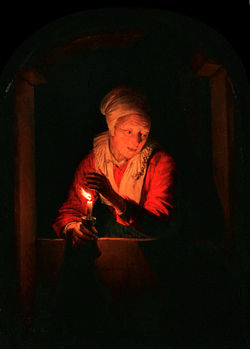GERRIT DOU, Vieille femme à la chandelle, 1661