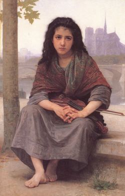 William Adolphe Bouguereau, La Bohémienne (à l'arrière-plan, Notre-Dame-de-Paris) Bouguereau Bohémienne 3