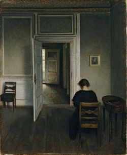 Vilhelm Hammershøi, Intérieur, Strandgade 30, 1908, huile sur toile, 79 x 66 cm, Aarhus Kunstmuseum (Denmark) Hammershoi, Strandgade, 30