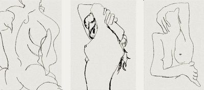 Trois nus au crayon par  Maristelle