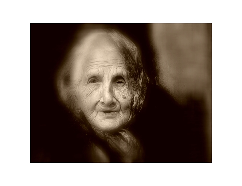 Anziana donna veneziana sepia