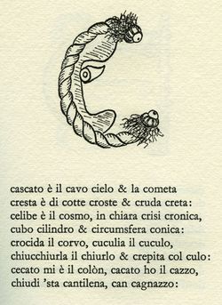 Edoardo Sanguineti, Alfabetto apocalittico Sanguineti cascato