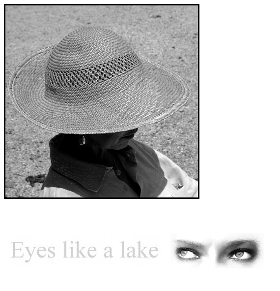 Sousle rebord d’un chapeau