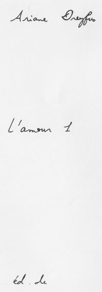 Ariane Dreyfus, L'Amour 1. Page de titre Dreyfus0001