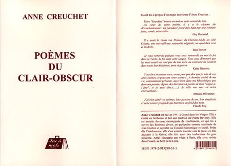 Anne Creuchet, Poèmes du clair obscur CREUCHET Anne, Poèmes du clair obscur