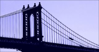 Le pont de Brooklyn | Enjambe le matin calme Le pont de Brooklyn Enjambe le matin calme
