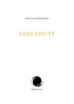 Raluca Maria Hanea, Sans chute, Éditions Unes, 2016. Raluca Maria Hanea, Sans chute
