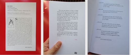 Christophe Grossi, Ricordi, L’Atelier Contemporain | François-Marie Deyrolle Éditeur, 2014, s.f. Dessins de Daniel Schlier. Ricordi 1