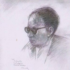 Portrait de Lorenzo Calogero par Giuseppe Stival, vers 1960. Ritratto-di-stival-a-lorenzo-calogero