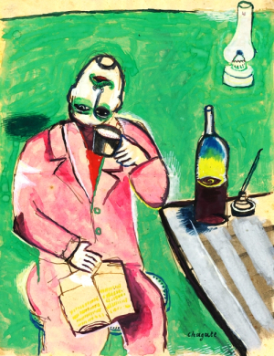 Chagall Le Poète à tête renversée 2 Chagall Le Poète à tête renversée 2