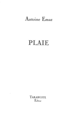 Antoine Emaz, Plaie, Tarabuste éditeur, Collection DOUTE B.A.T., 2009. Antoine Emaz Plaie