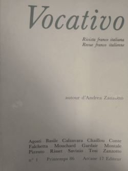 Vocativo, Revue franco-italienne. N°1. Printemps 1986, Arcane 17 Éditeur. Vocativo 1