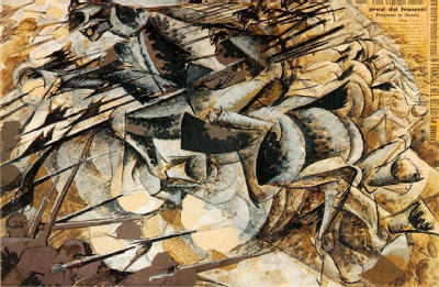 Umberto Boccioni, La Charge des lanciers, 1915. Boccioni