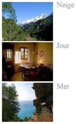 Triptyque corse Neige Jour Mer
