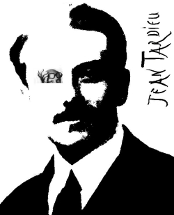 Portrait malicieux de Jean Tardieu d'après Nadar fils Jean Tardieu Guidu