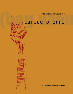 Frédérique de Carvalho, Barque pierre, éditions Isabelle Sauvage,2020. Frederique de Carvalho Barque pierre