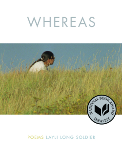 Layli Long Soldier, Wahpániča, <i>Whereas,</i> Graywolf Press, Minneapolis, 2017. Whereas finalist