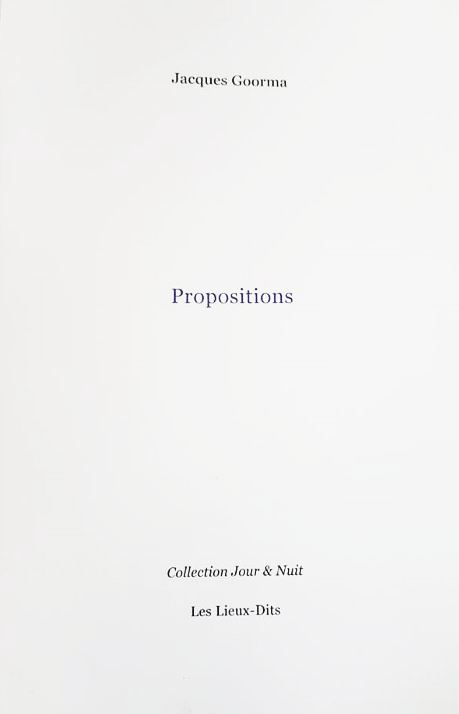 Jacques Goorma  Propositions 2
