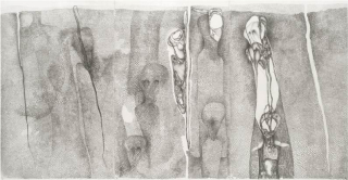 6_Les-survivants-1983-triptyque-mine-de-plomb-sur-papier-103-x-198-cm 6_Les-survivants-1983-triptyque-mine-de-plomb-sur-papier-103-x-198-cm