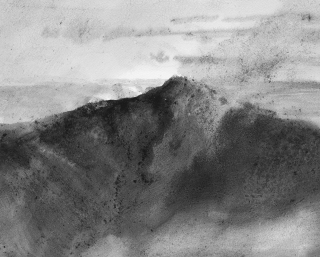 Utsugidake (I) gouache sur papier marouflé sur toile 33 x 41 cm  2019