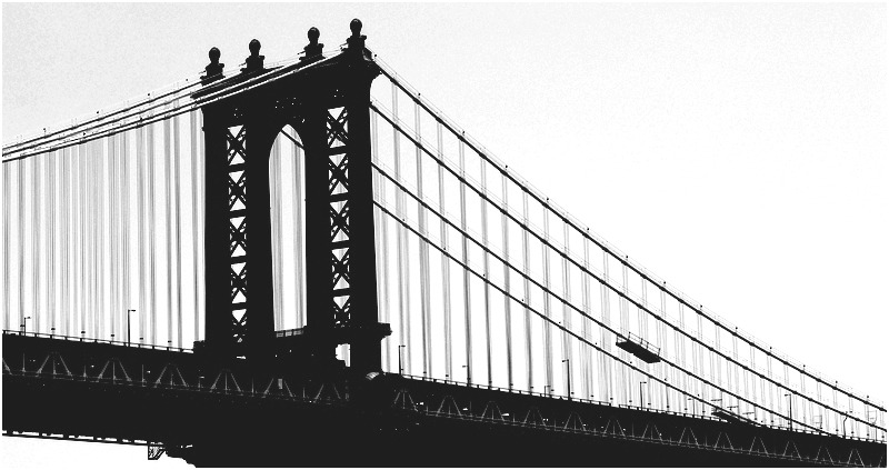 Le-pont-de-Brooklyn-Enjambe-le-matin-calme