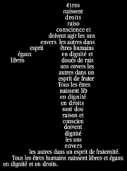 Tous les êtres humains naissent libres et égaux en dignité et en droits Article