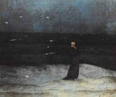 Caspar David Friedrich, Moine au bord de la mer. Détail. Detail_