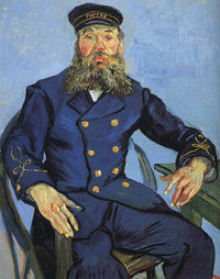 Vincent Van Gogh, Portrait de Joseph Roulin, assis, 1888 Vangogh_postman1888