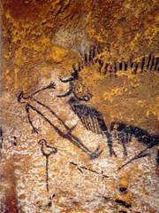 L'homme ithyphallique à tête d'oiseau (Puits de Lascaux) Puits