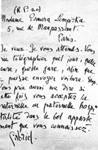 Lettre de Gabriele D'Annunzio Carta_gabriele_1