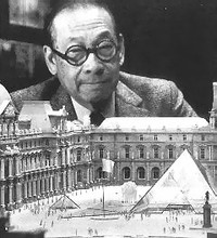Ieoh Ming Pei devant la maquette de sa pyramide Ieoh_ming_pei_devant_la_maquette_de_sa_p