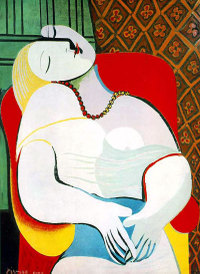 Picasso, Le Rêve, Huile sur toile, 130 x 97 cm, 1932. Portrait de Marie-Thérèse Walter. Collection privée (ancienne Collection Sally et Victor W. Ganz, New York). Toile rachetée chez Christie’s en 1997. Picasso19