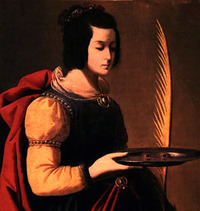 Francisco de Zurbarán, Sainte Lucie (détail), 1636, Musée des Beaux-Arts de Chartres Zurbaran